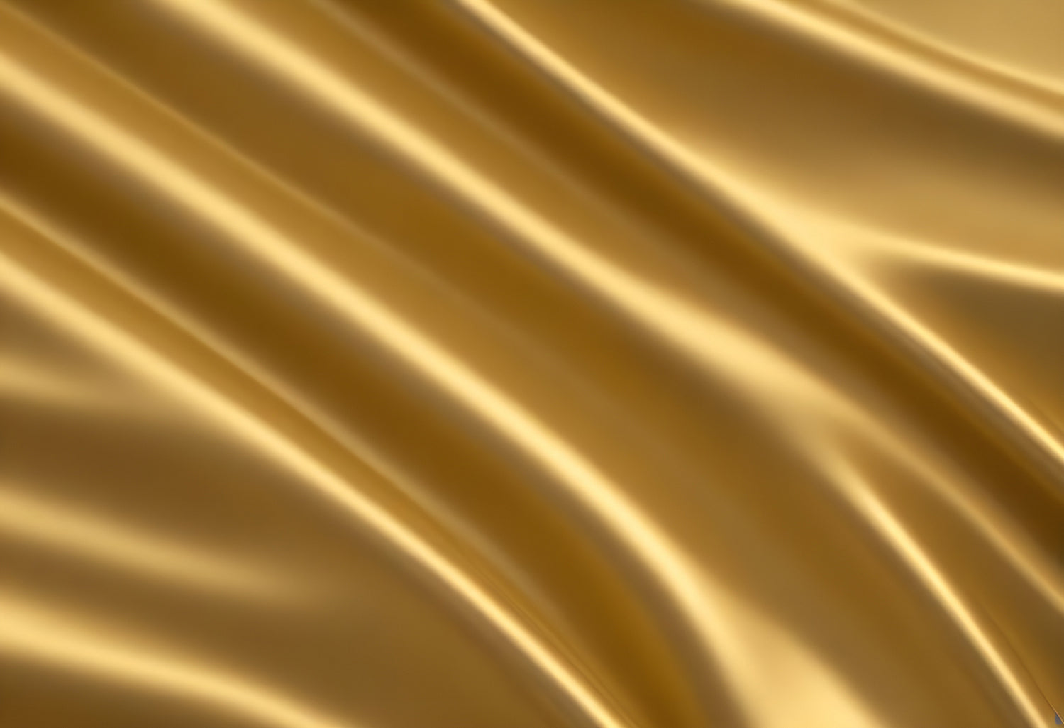 Golden satin fabric drapes elegantly with gentle waves under soft light. Generative AI