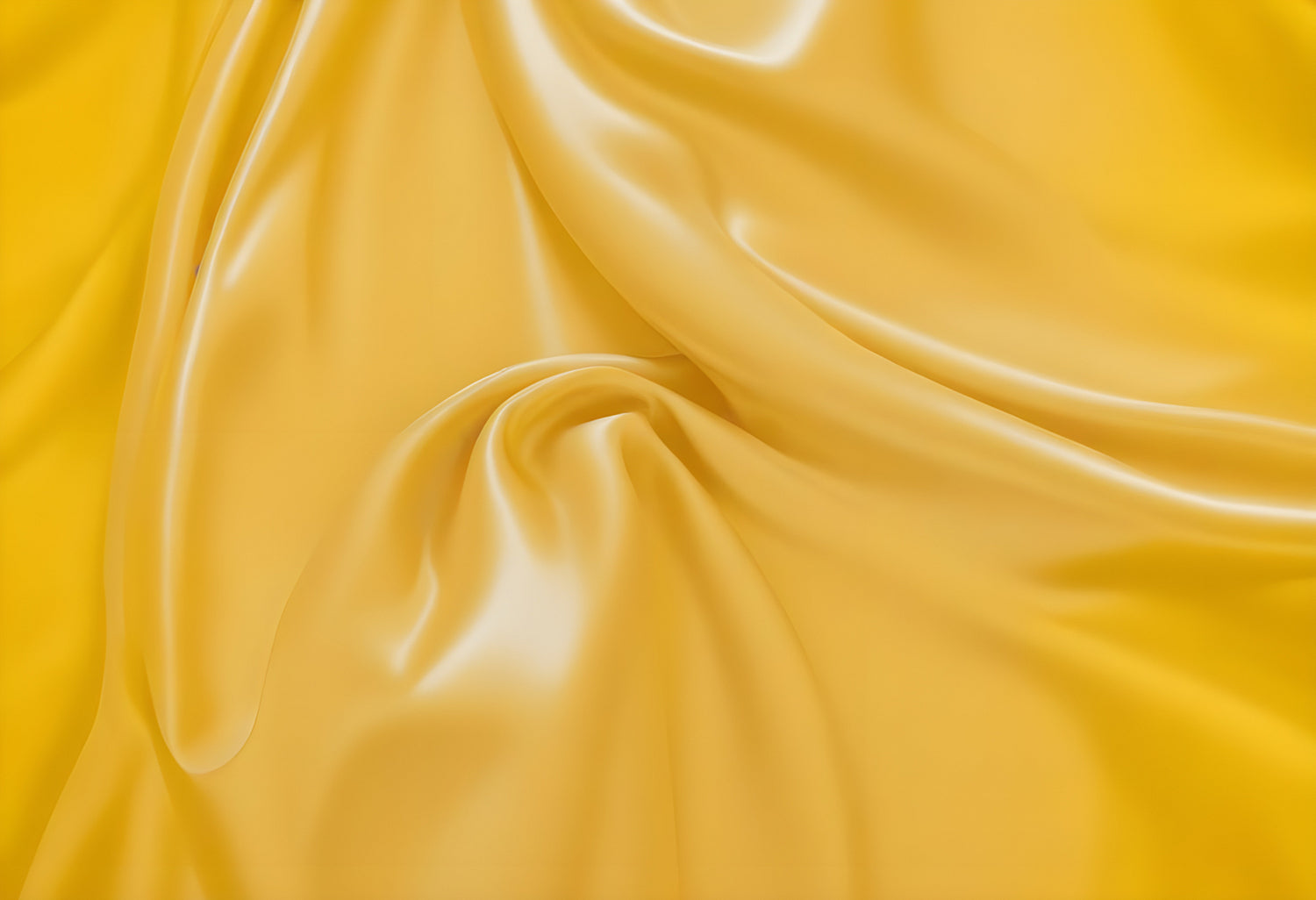 Smooth yellow texture with soft folds and reflections against a plain background captured in natural light