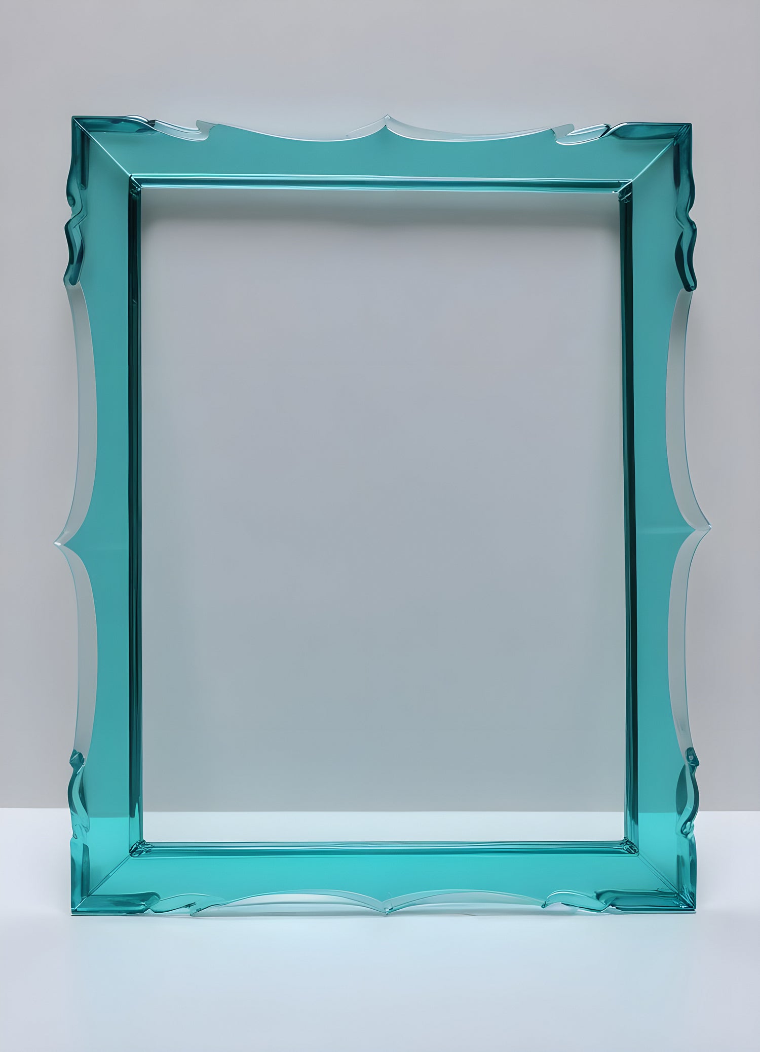 Stylish turquoise decorative frame displayed against a neutral background ideal for modern home decor enhancements