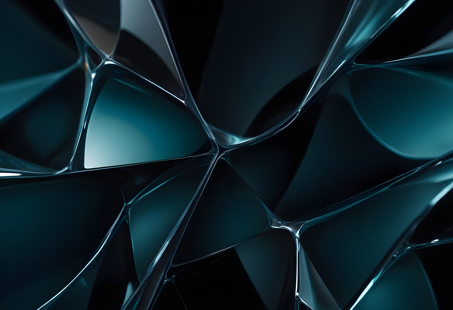 Intricate abstract pattern of dark blue and black shapes creating a visually striking design