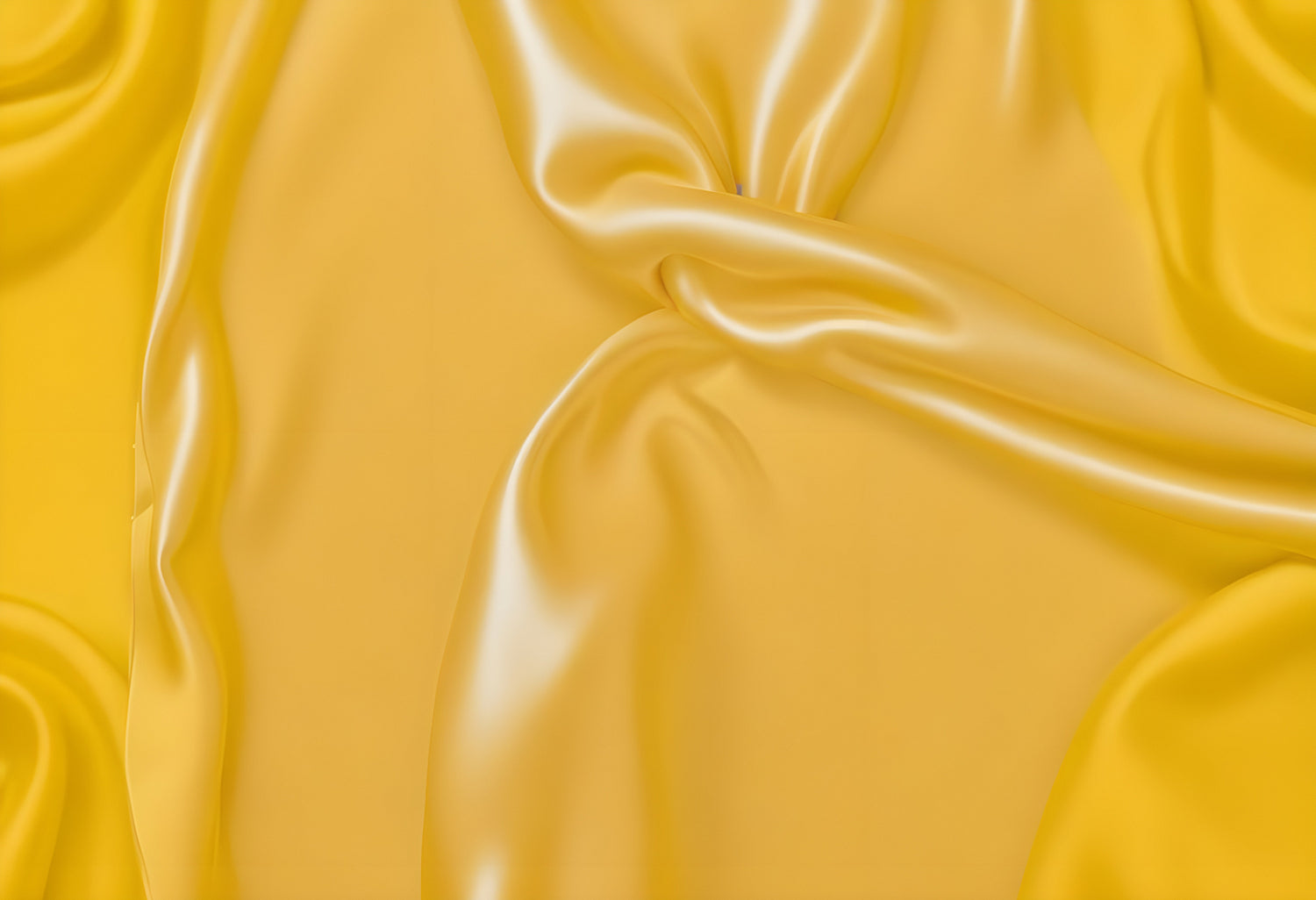 Soft yellow satin fabric draped artistically, showcasing elegant folds and smooth texture ideal for fashion or interior design applications