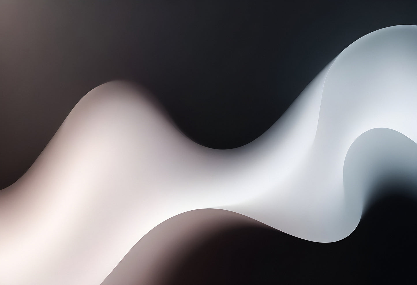 Abstract wave design with light and shadow contrasts in a monochromatic color scheme