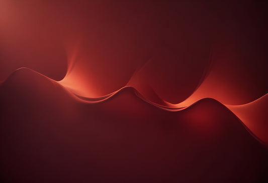 Abstract red wave patterns create a mesmerizing visual experience in soft lighting