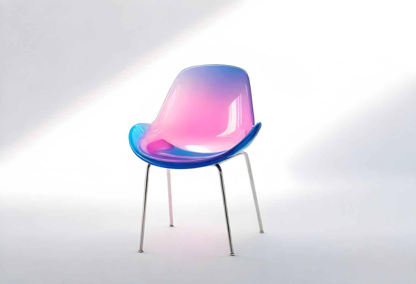 Stylish contemporary chair with a gradient finish showcased against a clean white background in a bright and airy room