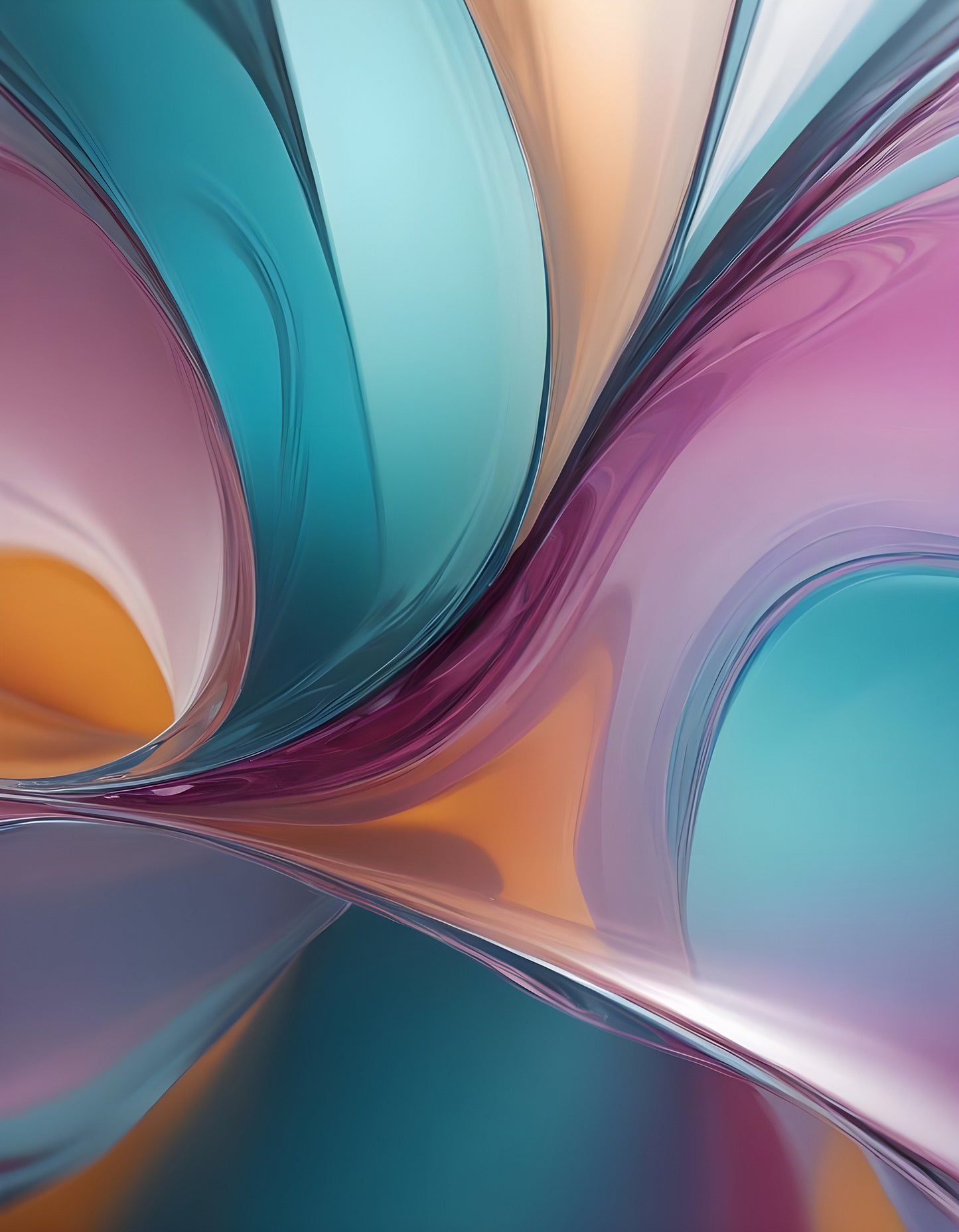 Colorful abstract swirls in shades of blue, purple, and orange create a vibrant composition