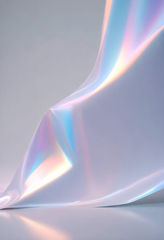 Soft translucent fabric reflecting light in shades of pastel colors during a serene moment