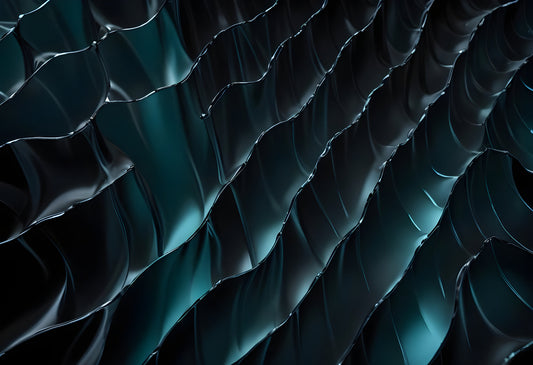 Abstract dark waves flowing in a textured pattern, showcasing depth and movement in a modern design