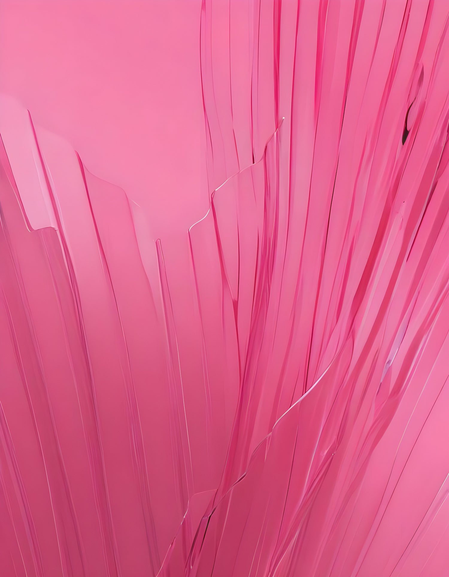 Abstract close-up of a bright pink glass structure with vertical lines against a soft pink background. Generative AI