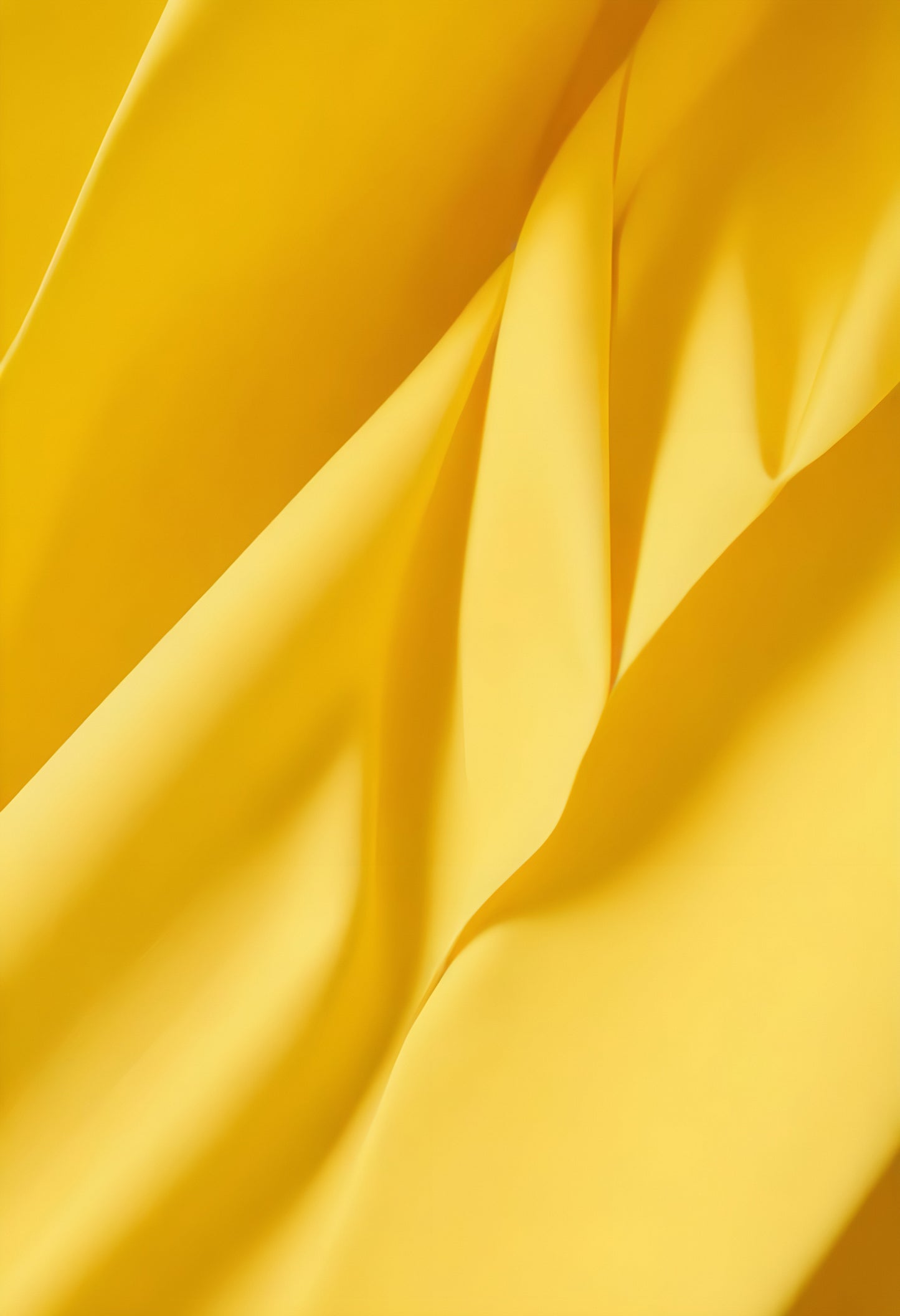 Golden satin fabric drapes elegantly with gentle waves under soft light. Generative AI