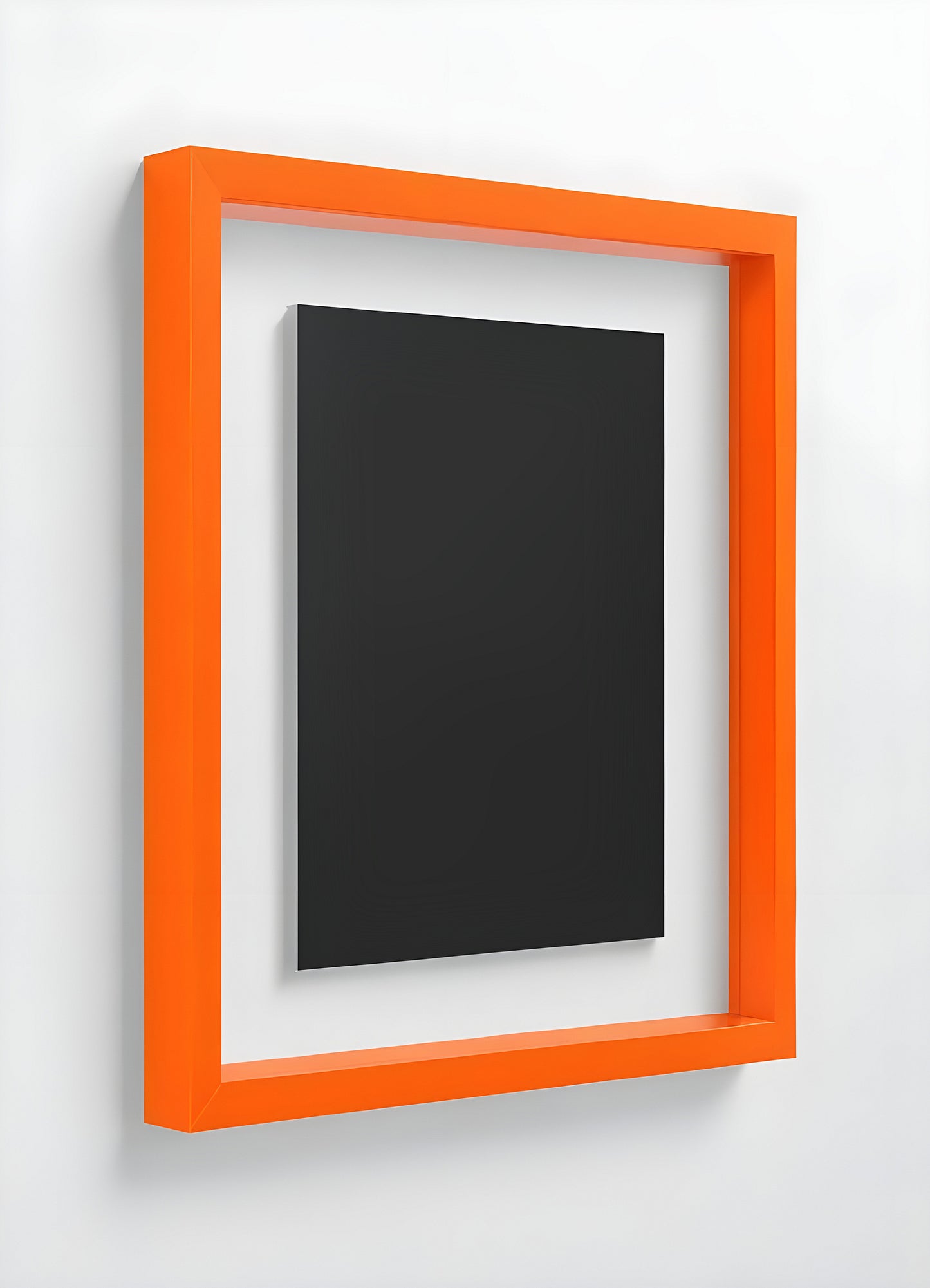 Simple orange picture frame on a white background ready for artwork or photography display in a modern setting