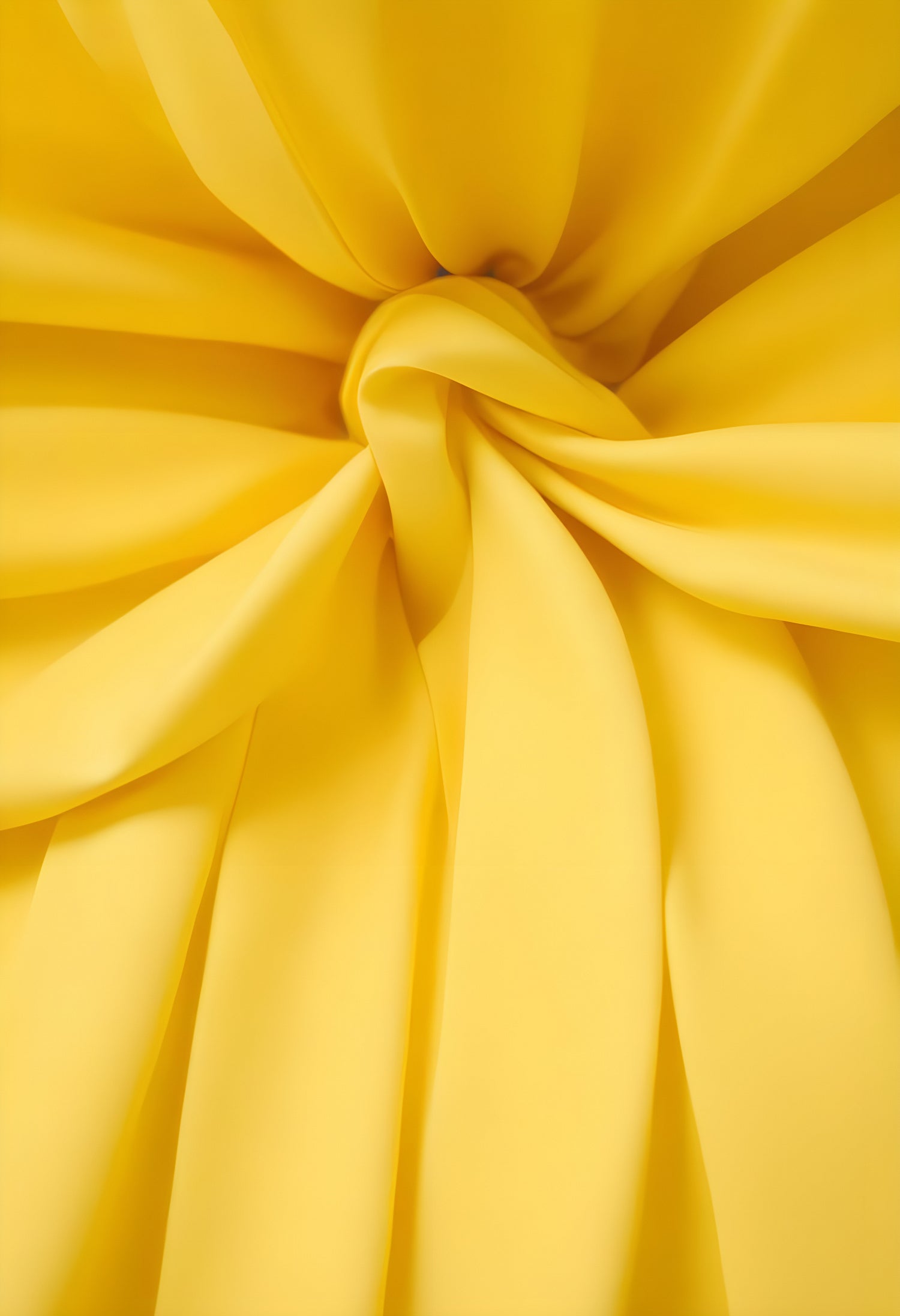 Soft yellow fabric with elegant folds and twists displayed beautifully in natural light. Generative AI