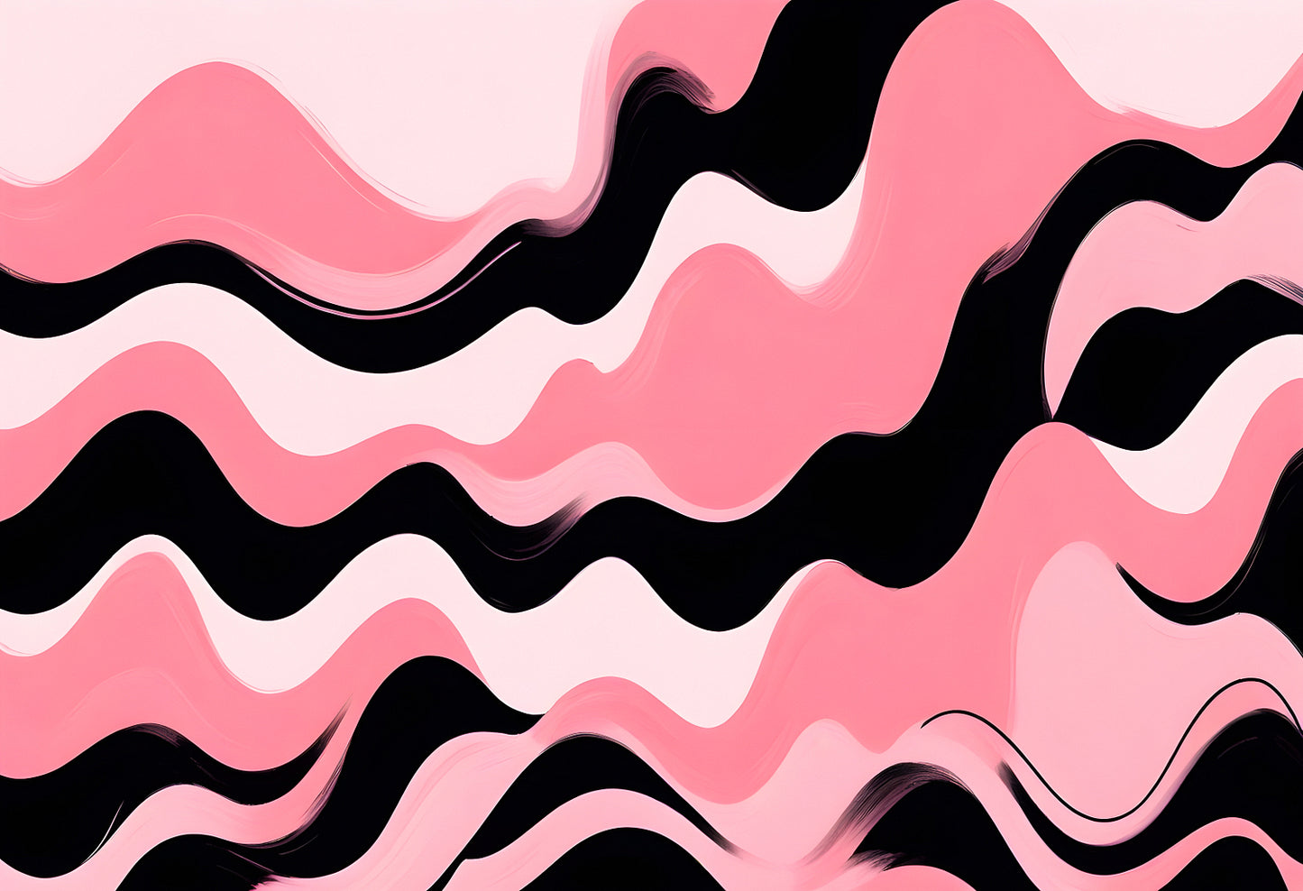 Flowing pink and black abstract waves creating a dynamic pattern