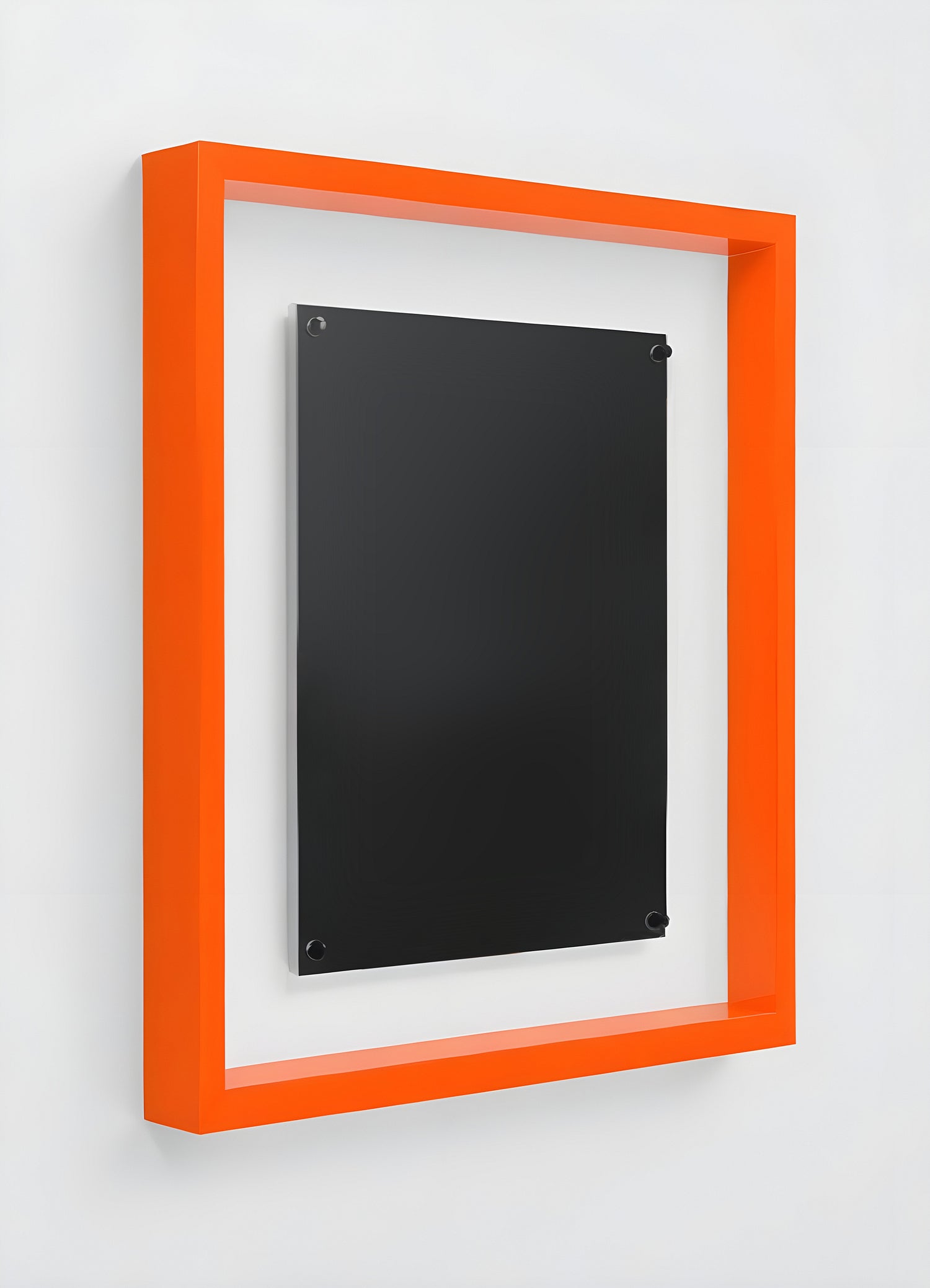 Simple orange picture frame on a white background ready for artwork or photography display in a modern setting