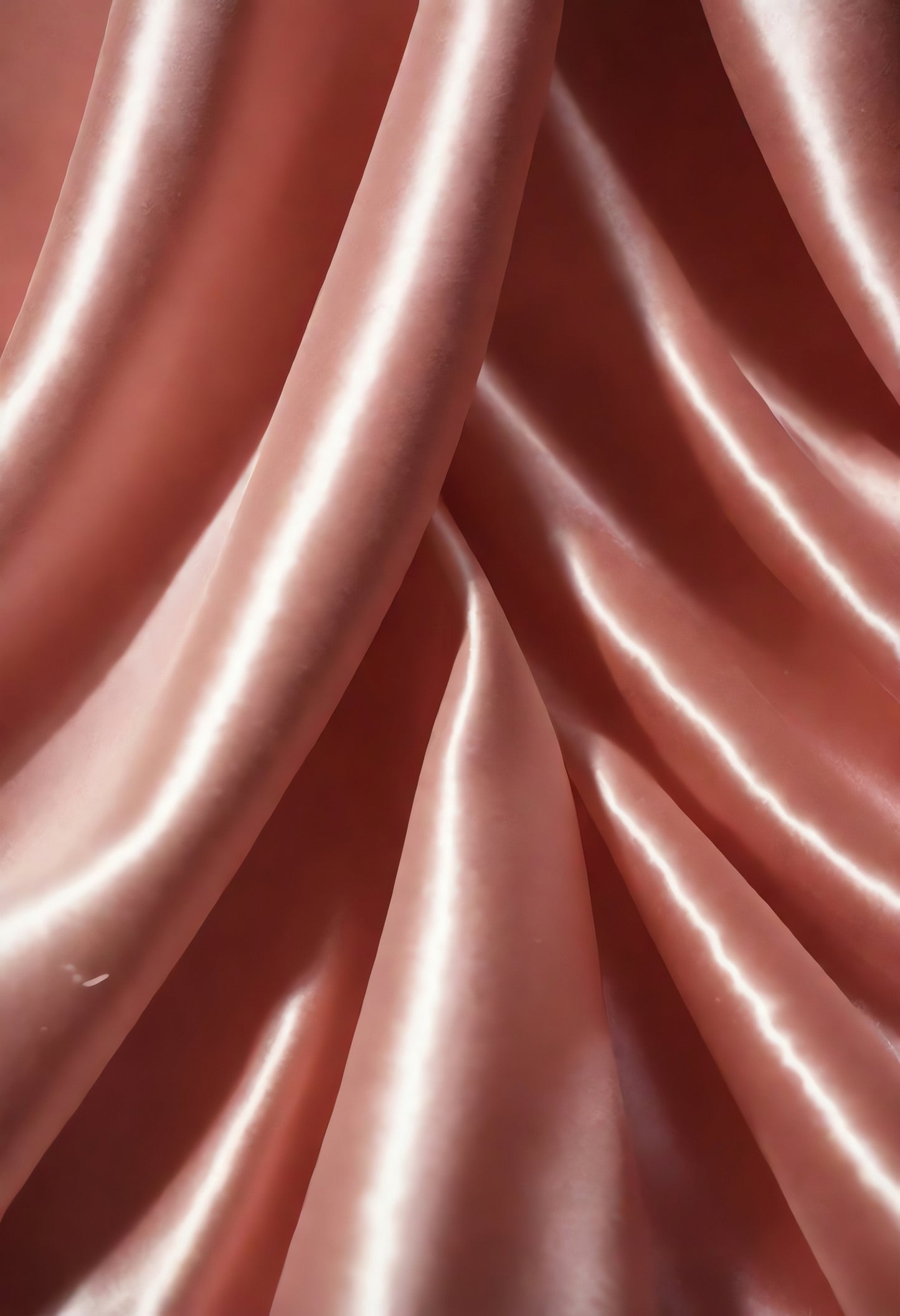 Soft pink satin fabric draping on a surface, showcasing smooth texture and elegant folds