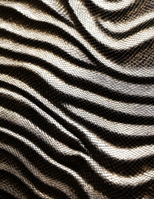 Close-up of textured fabric with zebra stripes in black and white