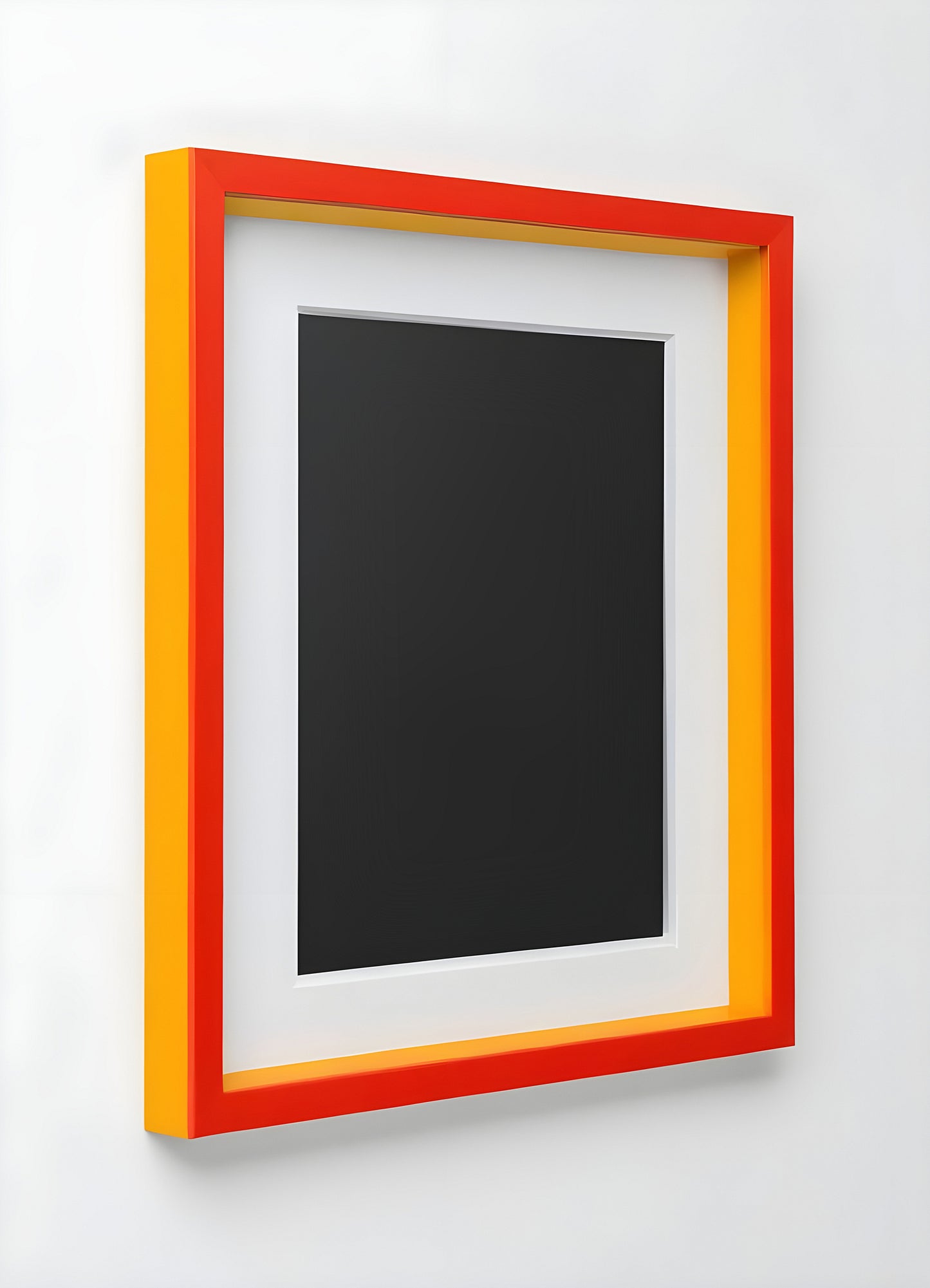 Simple orange picture frame on a white background ready for artwork or photography display in a modern setting