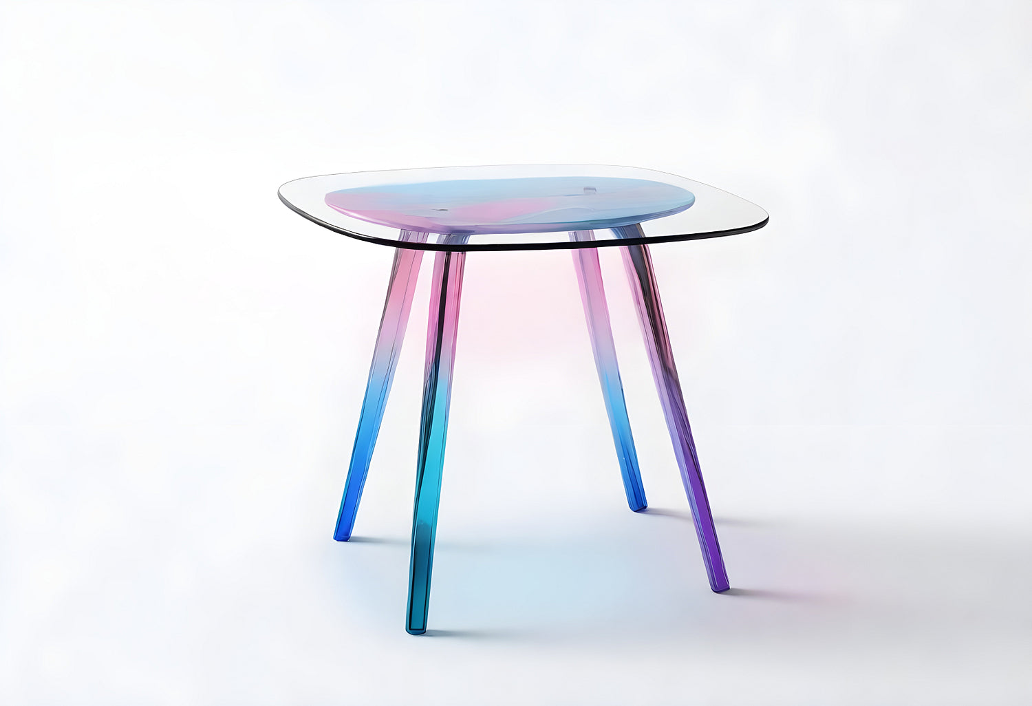 Modern transparent side table with an artistic gradient design for stylish contemporary interiors