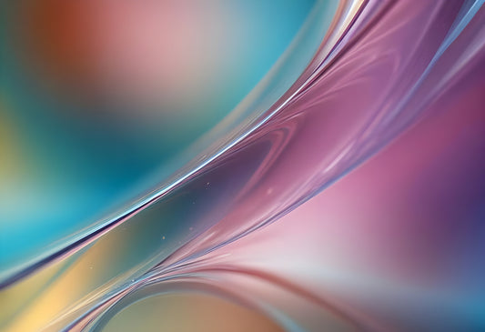 Abstract flow of teal and blue shapes blending together with soft curves and reflections