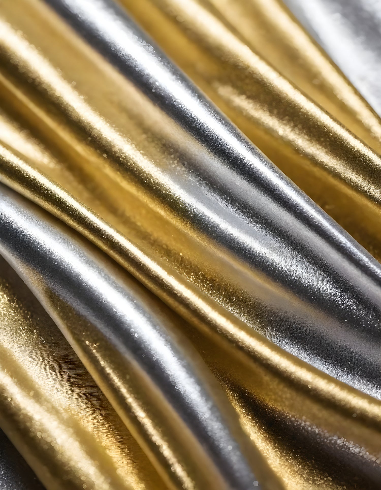 Sparkling golden fabric draping gracefully under soft light during a creative textile project