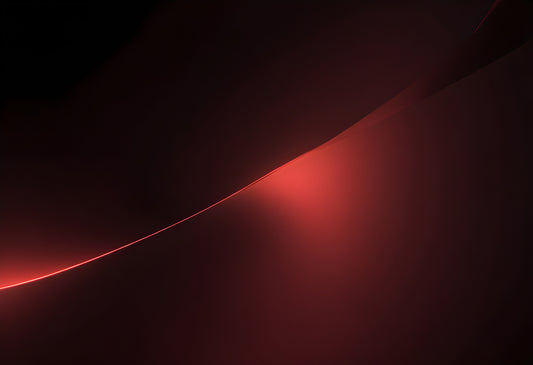 Abstract red curves creating a serene and warm atmosphere against a dark background in a minimalist style