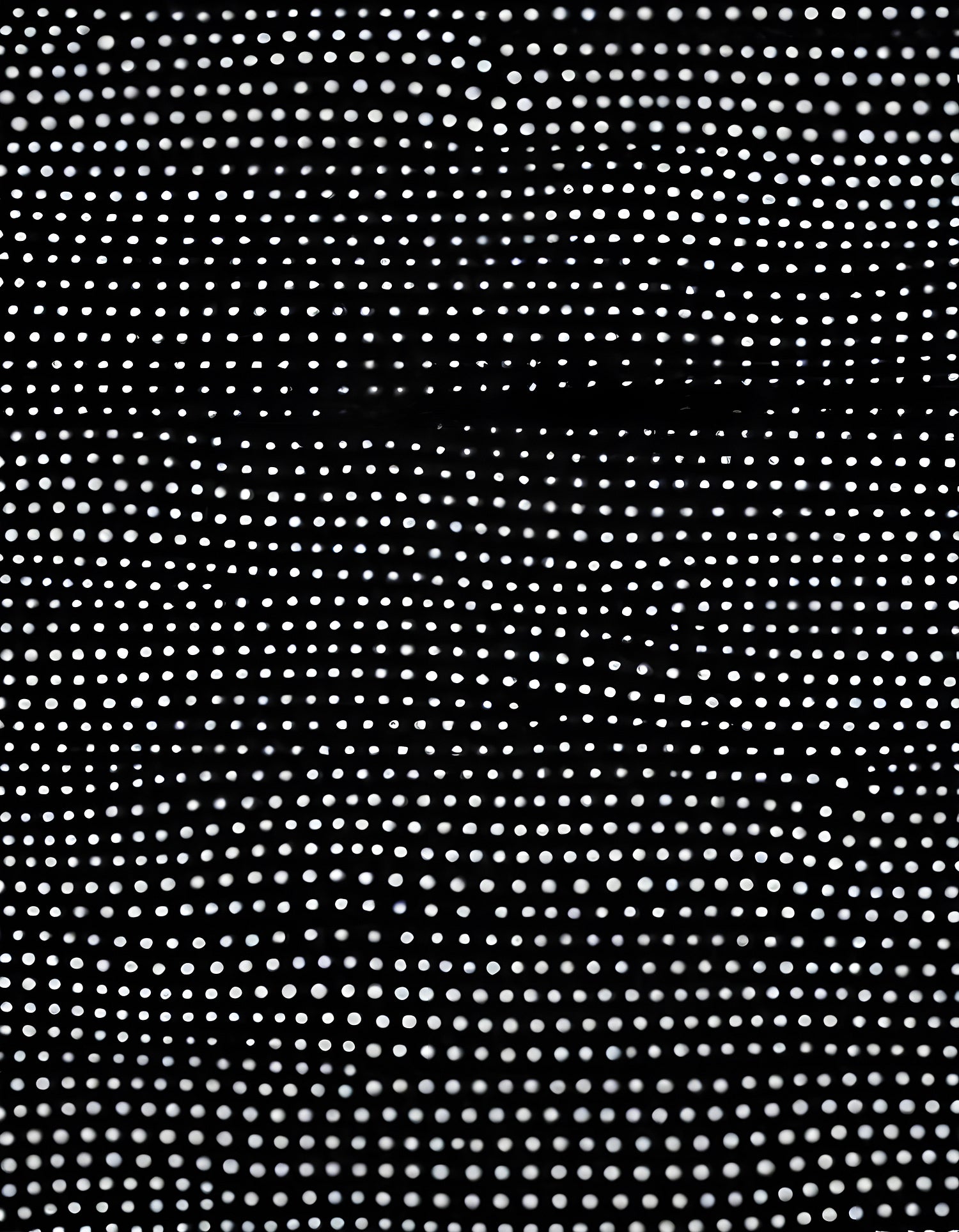 Abstract black and white pattern of evenly spaced dots creating a visually striking design