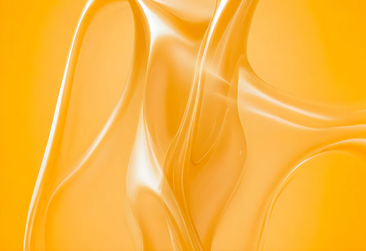 Bright yellow abstract pattern featuring smooth, flowing lines and transparent elements created through digital artistry