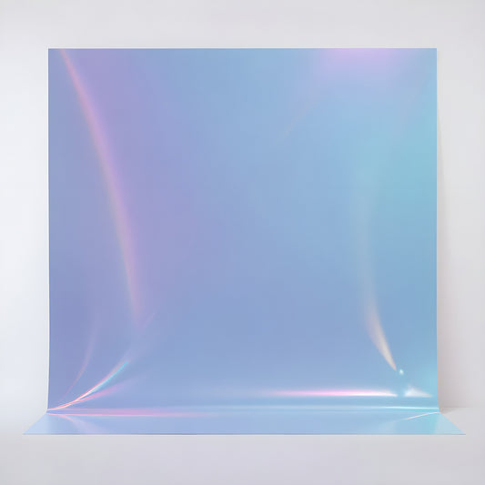 A smooth pastel iridescent backdrop perfect for creative photography projects in a studio setting